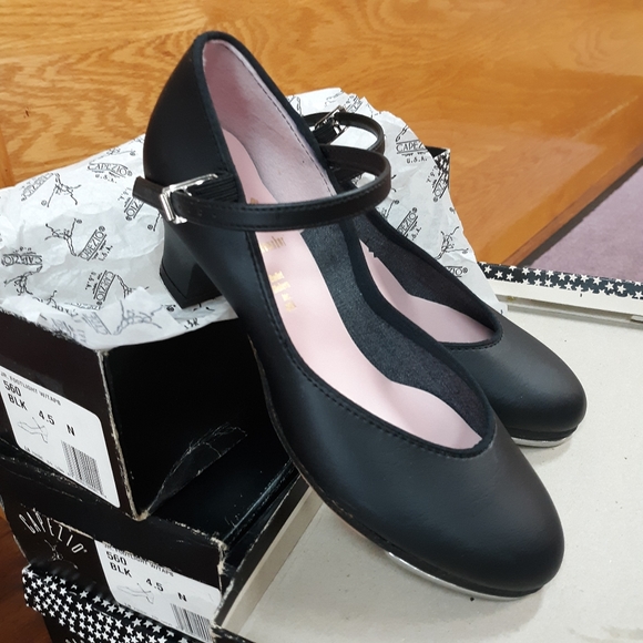 Deadstock!! Capezio Taps black or tan - Picture 4 of 11